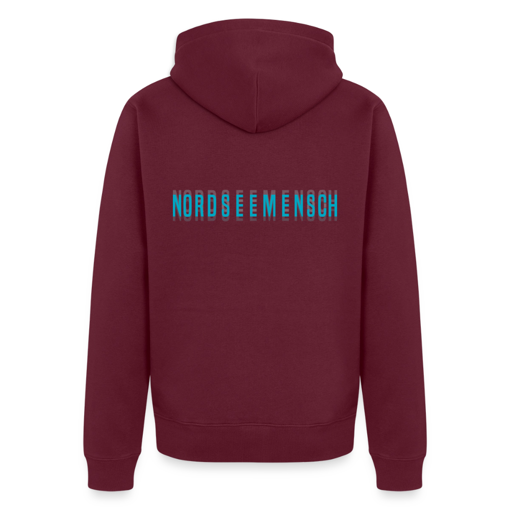 Nordseemensch - Herren Premium Kapuzenjacke - Burgunderrot