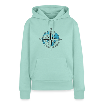 Damen Premium Hoodie - Kompass - Mint 