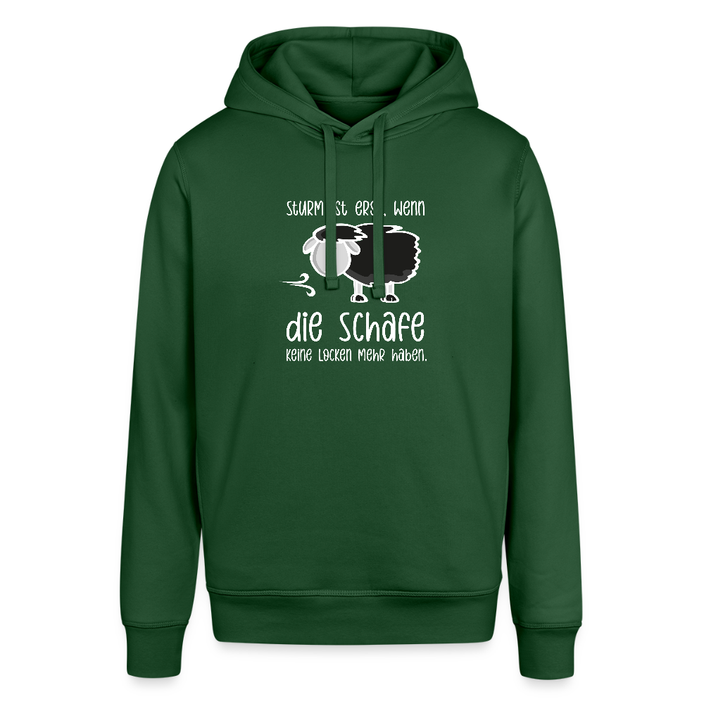 Unisex Bio-Hoodie - Schaf (weiss) - Flaschengrün
