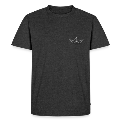 Herren Premium Bio T-Shirt - Origami Boot (weiss) - Anthrazit meliert