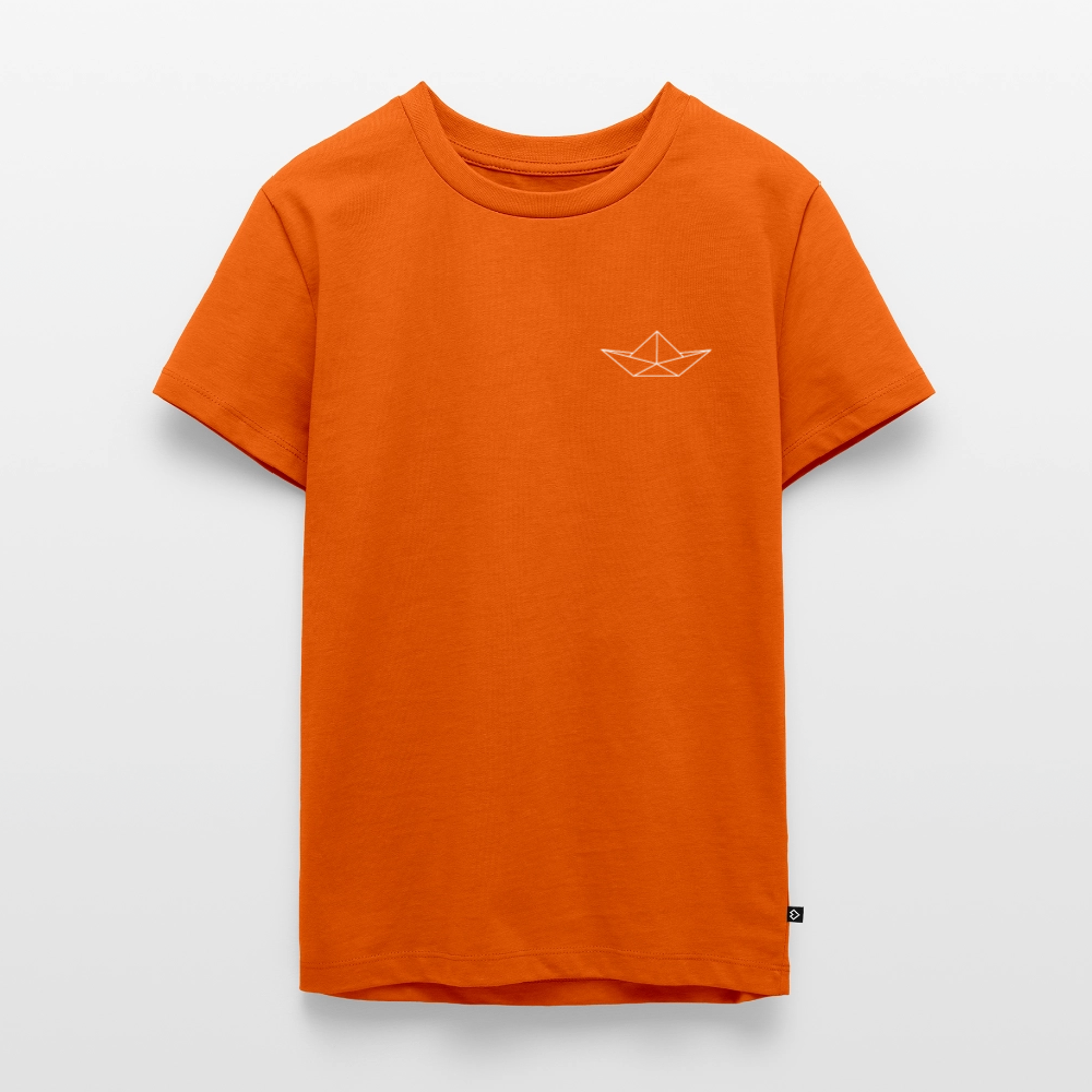 Teenager Premium T-Shirt - Origami Boot (weiss) - Orange 