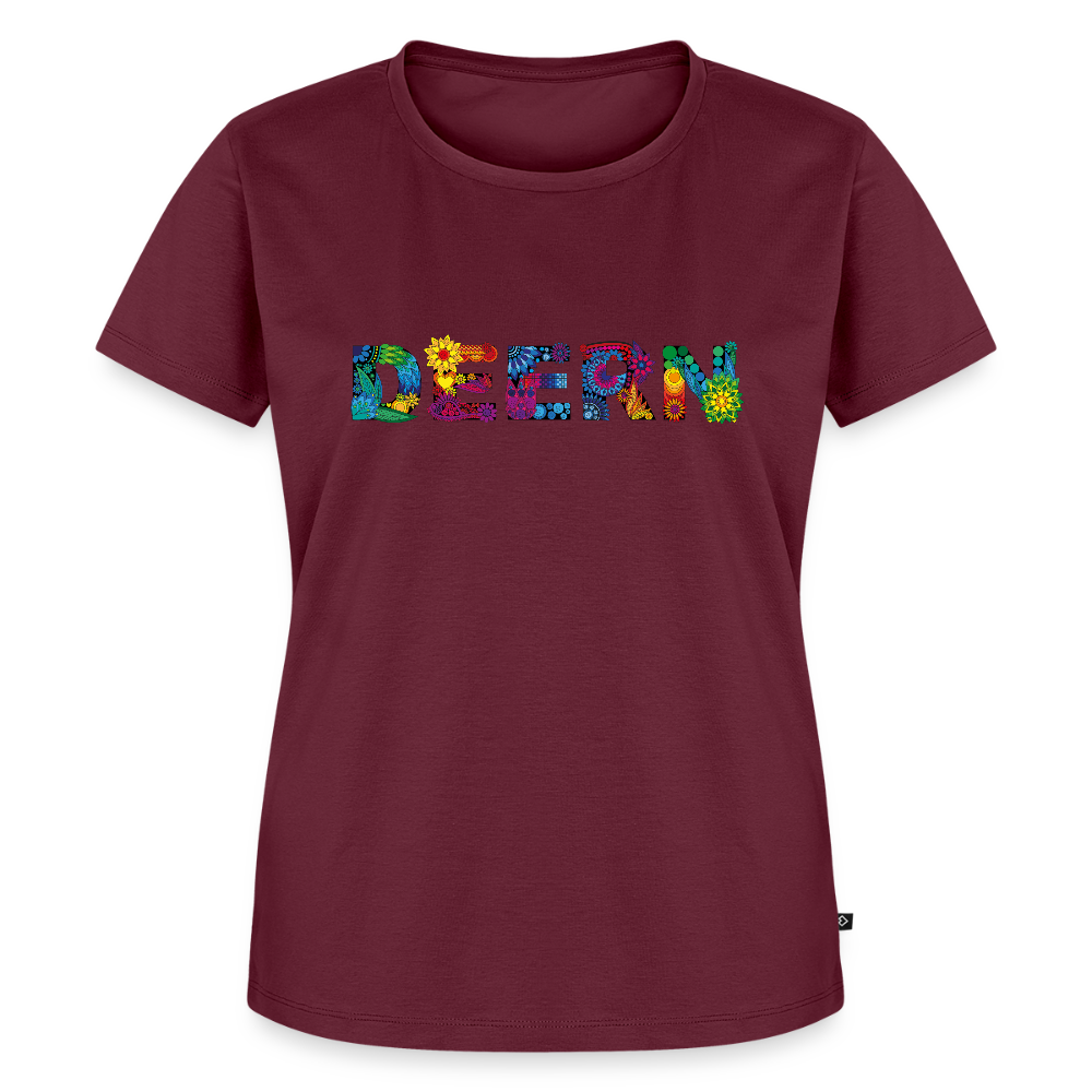 Damen Premium Bio T-Shirt - Deern - Burgunderrot