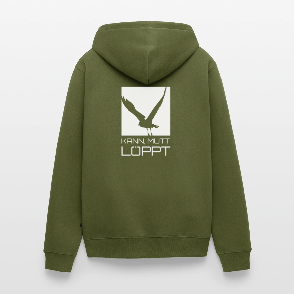 Herren Premium Kapuzenjacke - kann, mutt, löppt - Khaki