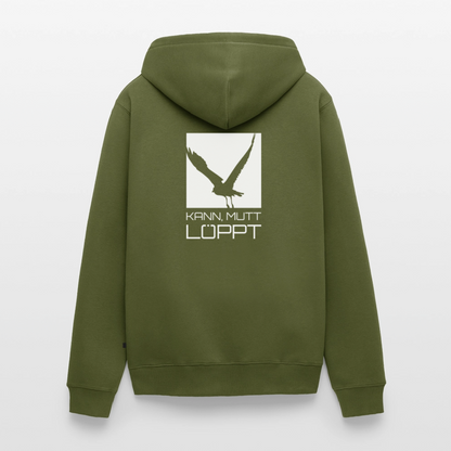 Herren Premium Kapuzenjacke - kann, mutt, löppt - Khaki