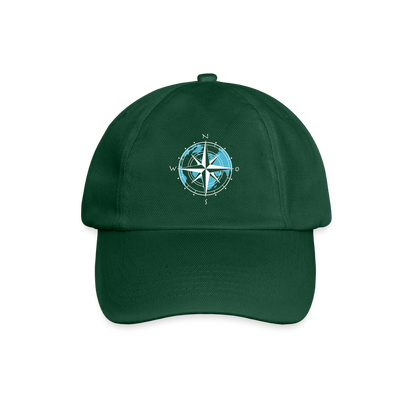 Baseballkappe - Kompass (weiss) - Flaschengrün
