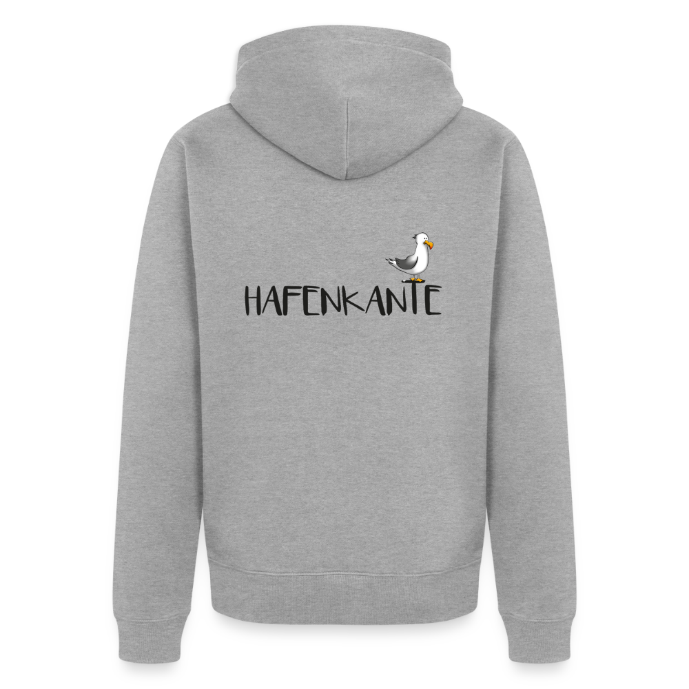 Hafenkante - Herren Premium Kapuzenjacke - Grau meliert