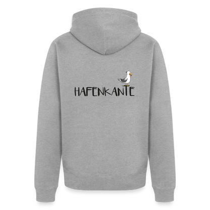 Hafenkante - Herren Premium Kapuzenjacke - Grau meliert