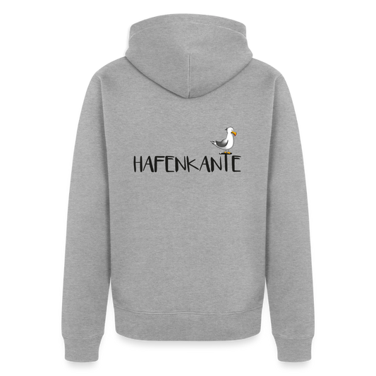 Hafenkante - Herren Premium Kapuzenjacke - Grau meliert