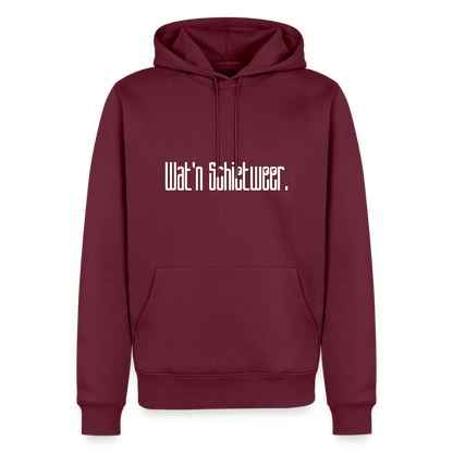 Herren Premium Hoodie - wat'n Schietweer (weiss) - Burgunderrot