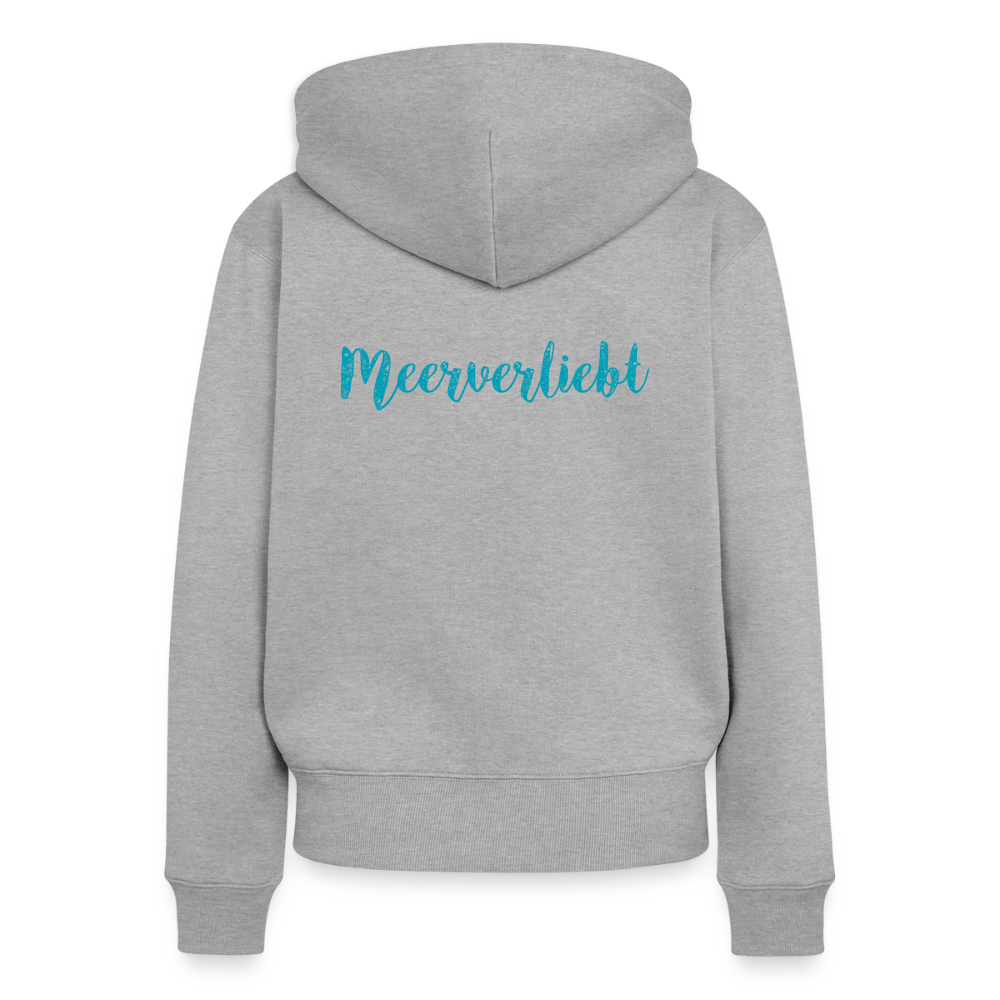 Damen Premium Kapuzenjacke - Meerverliebt - Grau meliert