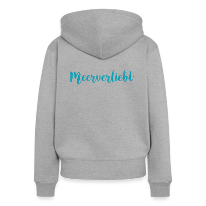Damen Premium Kapuzenjacke - Meerverliebt - Grau meliert
