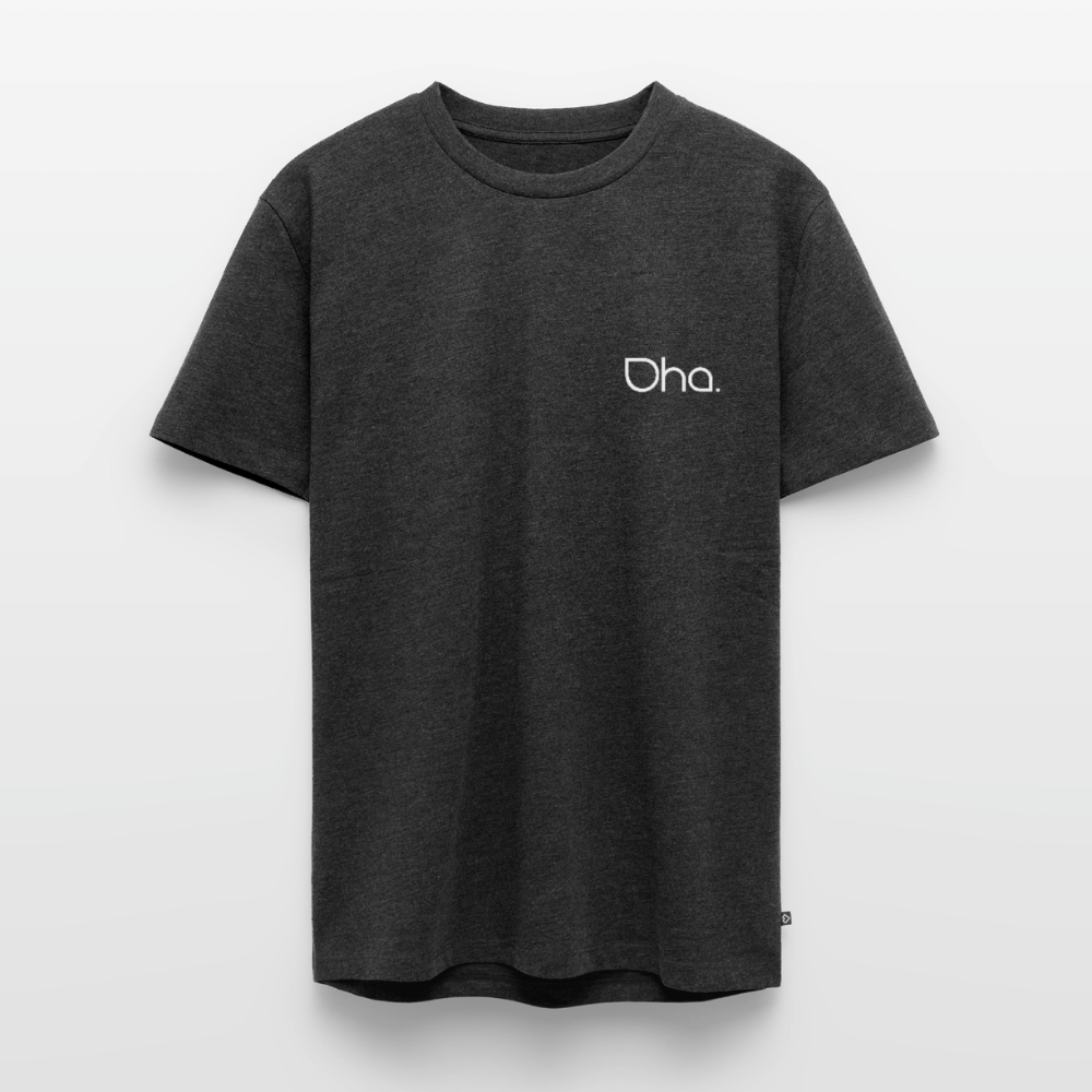 Oha - Herren Premium T-Shirt (weiß) - Anthrazit meliert