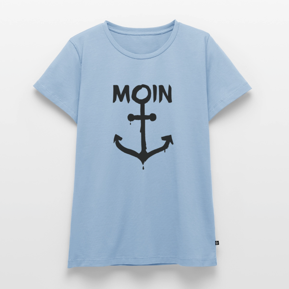 Damen Premium Bio T-Shirt - Moin Anker - Hellblau