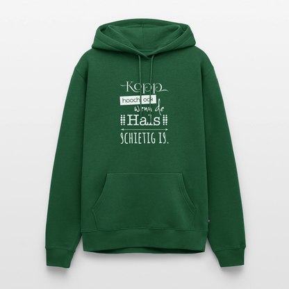 Herren Premium Hoodie - Kopp hooch (weiss) - Flaschengrün