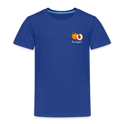 Kinder Premium T-Shirt - Plüschappel (weiss) - Königsblau