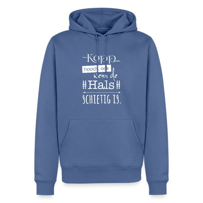 Herren Premium Hoodie - Kopp hooch (weiss) - Taubenblau