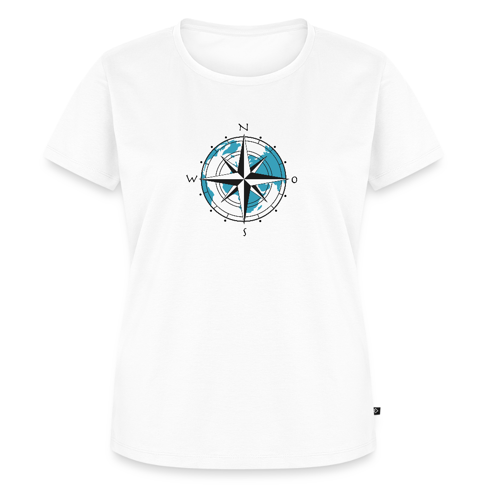Damen Premium Bio T-Shirt - Kompass - Weiß