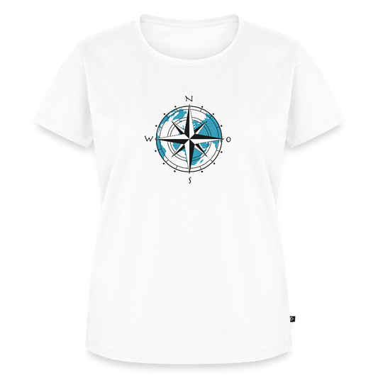 Damen Premium Bio T-Shirt - Kompass - Weiß