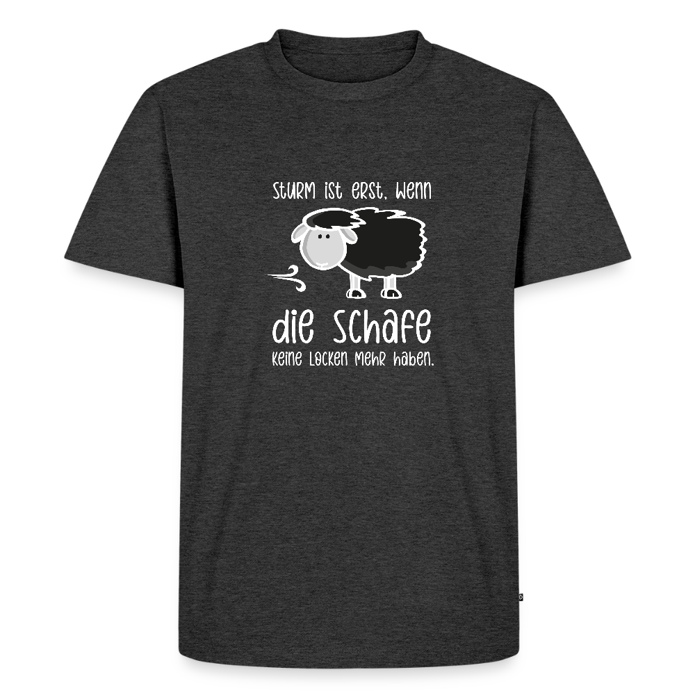 Herren Premium Bio T-Shirt - Schaf (weiss) - Anthrazit meliert