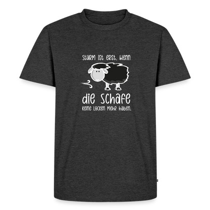 Herren Premium Bio T-Shirt - Schaf (weiss) - Anthrazit meliert