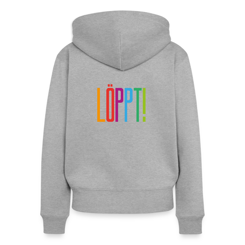 Damen Premium Kapuzenjacke - Löppt! - Grau meliert