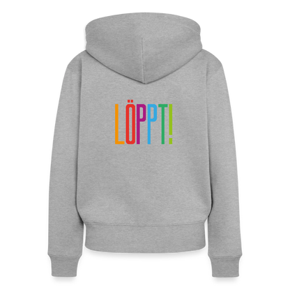 Damen Premium Kapuzenjacke - Löppt! - Grau meliert