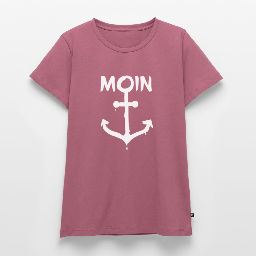 Damen Premium Bio T-Shirt - Moin Anker (weiss) - Mauve