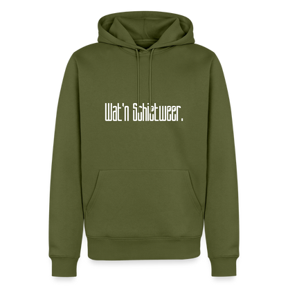 Herren Premium Hoodie - wat'n Schietweer (weiss) - Khaki