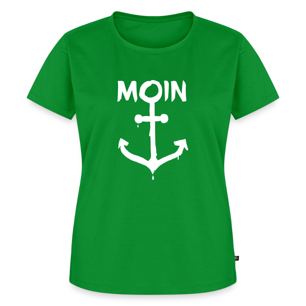 Damen Premium Bio T-Shirt - Moin Anker (weiss) - Grün