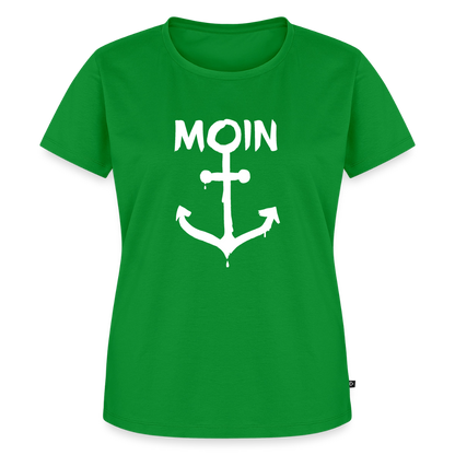 Damen Premium Bio T-Shirt - Moin Anker (weiss) - Grün