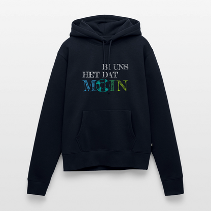Damen Premium Hoodie - Bi uns het dat Moin (weiss) - Navy