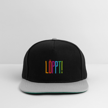 Snapback Cap - Löppt! - Schwarz/Grau