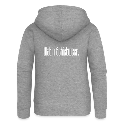Frauen Premium Kapuzenjacke - wat'n Schietweer (weiss) - Grau meliert
