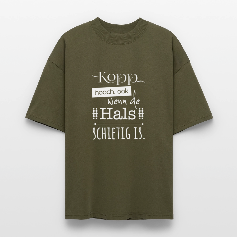 Unisex Oversize Bio-T-Shirt - Kopp hooch (weiss) - Khaki