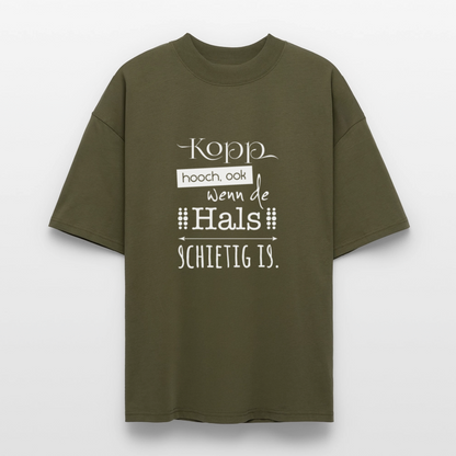 Unisex Oversize Bio-T-Shirt - Kopp hooch (weiss) - Khaki