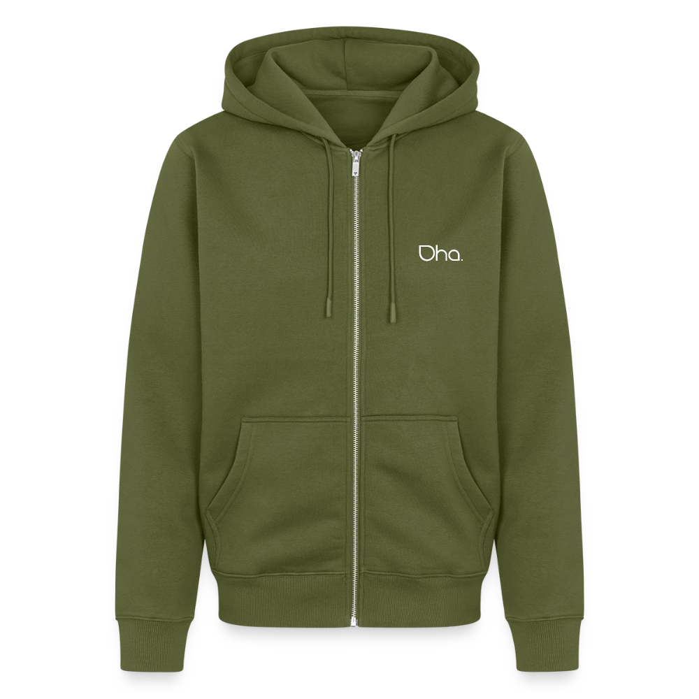 Oha (weiß) - Herren Premium Kapuzenjacke - Khaki