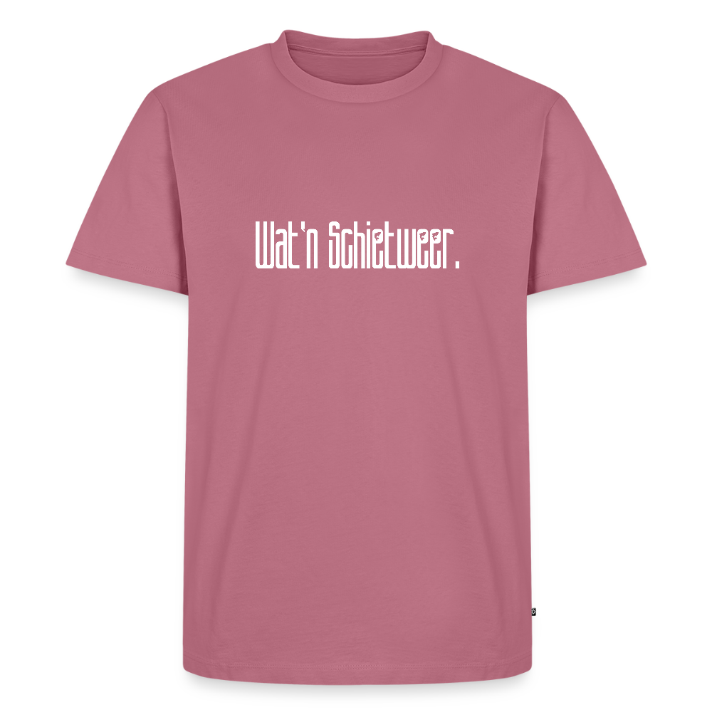Herren Premium Bio T-Shirt - wat'n Schietweer (weiss) - Mauve