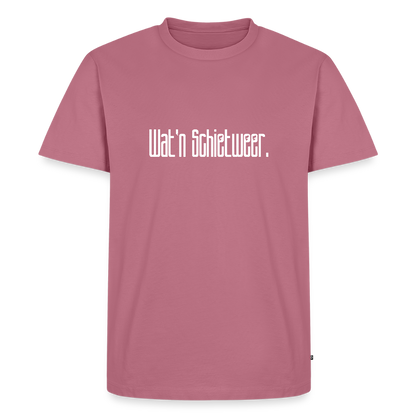 Herren Premium Bio T-Shirt - wat'n Schietweer (weiss) - Mauve