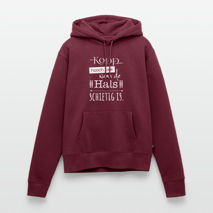 Damen Premium Hoodie - Kopp hooch (weiss) - Burgunderrot