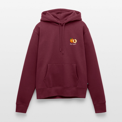 Damen Premium Hoodie - Plüschappel (weiß) - Burgunderrot