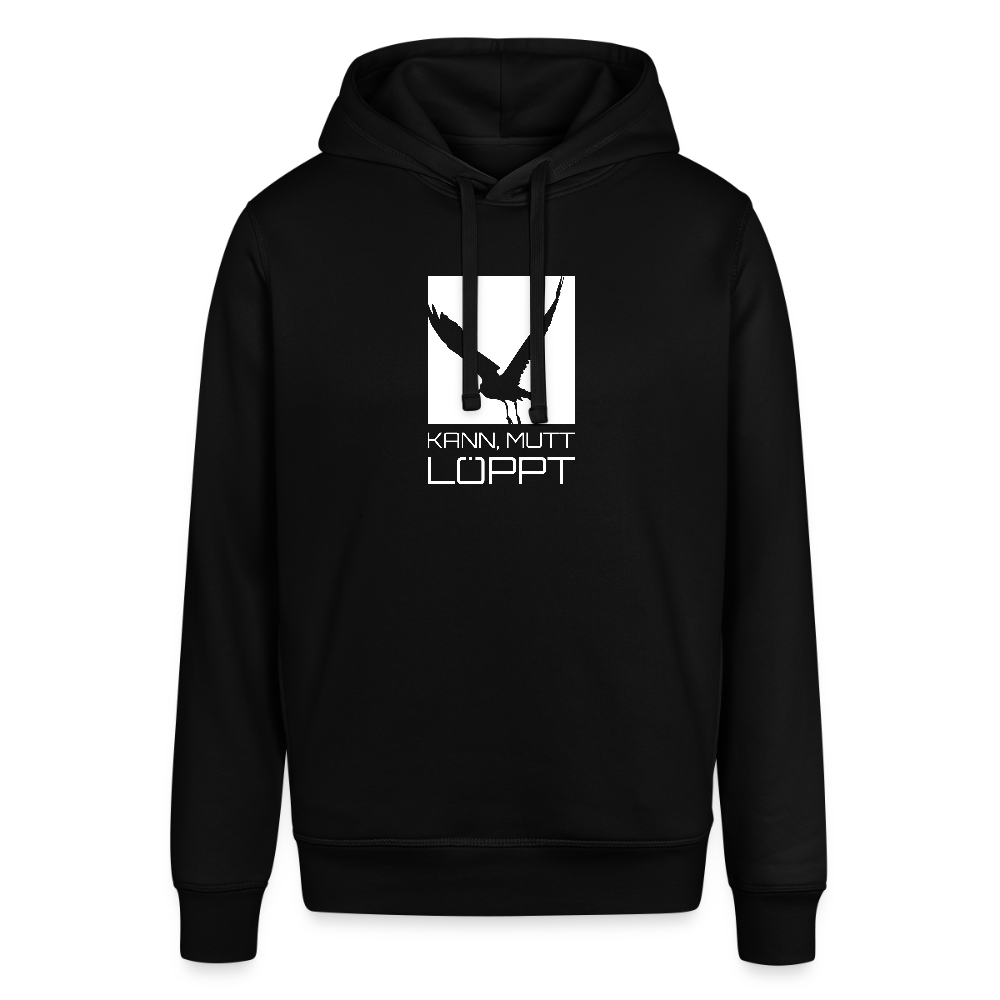 Unisex Bio-Hoodie - kann, mutt, löppt (weiss) - Schwarz
