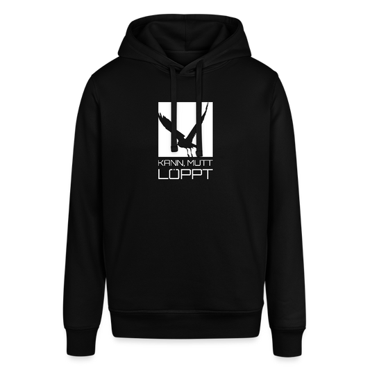 Unisex Bio-Hoodie - kann, mutt, löppt (weiss) - Schwarz
