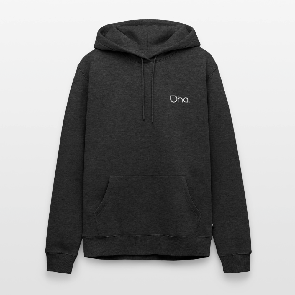 Oha (weiß) - Herren Premium Hoodie - Anthrazit meliert