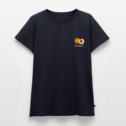 Damen Premium Bio T-Shirt - Plüschappel (weiß) - Navy