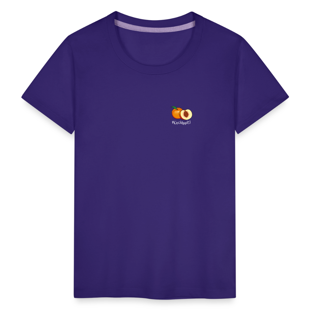 Kinder Premium T-Shirt - Plüschappel (weiss) - Lila
