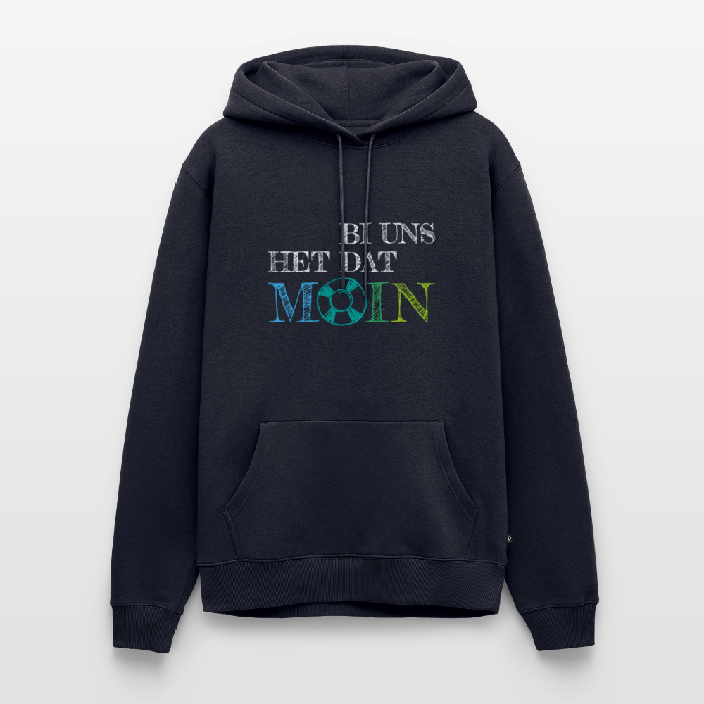 Herren Premium Hoodie- Bi uns het dat Moin (weiss) - Navy