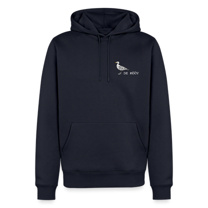 Herren Premium Hoodie - de Mööv (weiss) - Navy