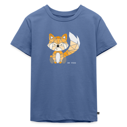 Kinder Premium T-Shirt - De Voss (weiss) - Taubenblau