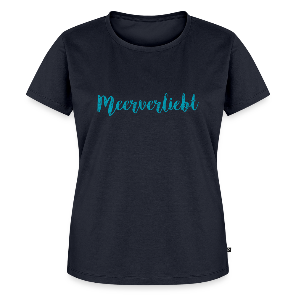 Damen Premium Bio T-Shirt - Meerverliebt - Navy