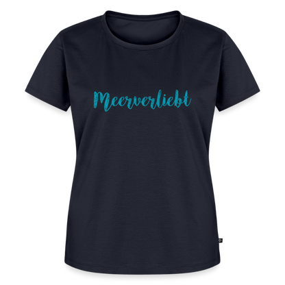 Damen Premium Bio T-Shirt - Meerverliebt - Navy